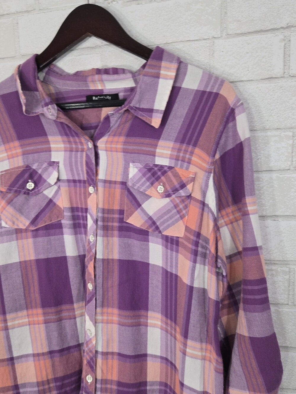 Relativity flannel print button down - Picture 6 of 13